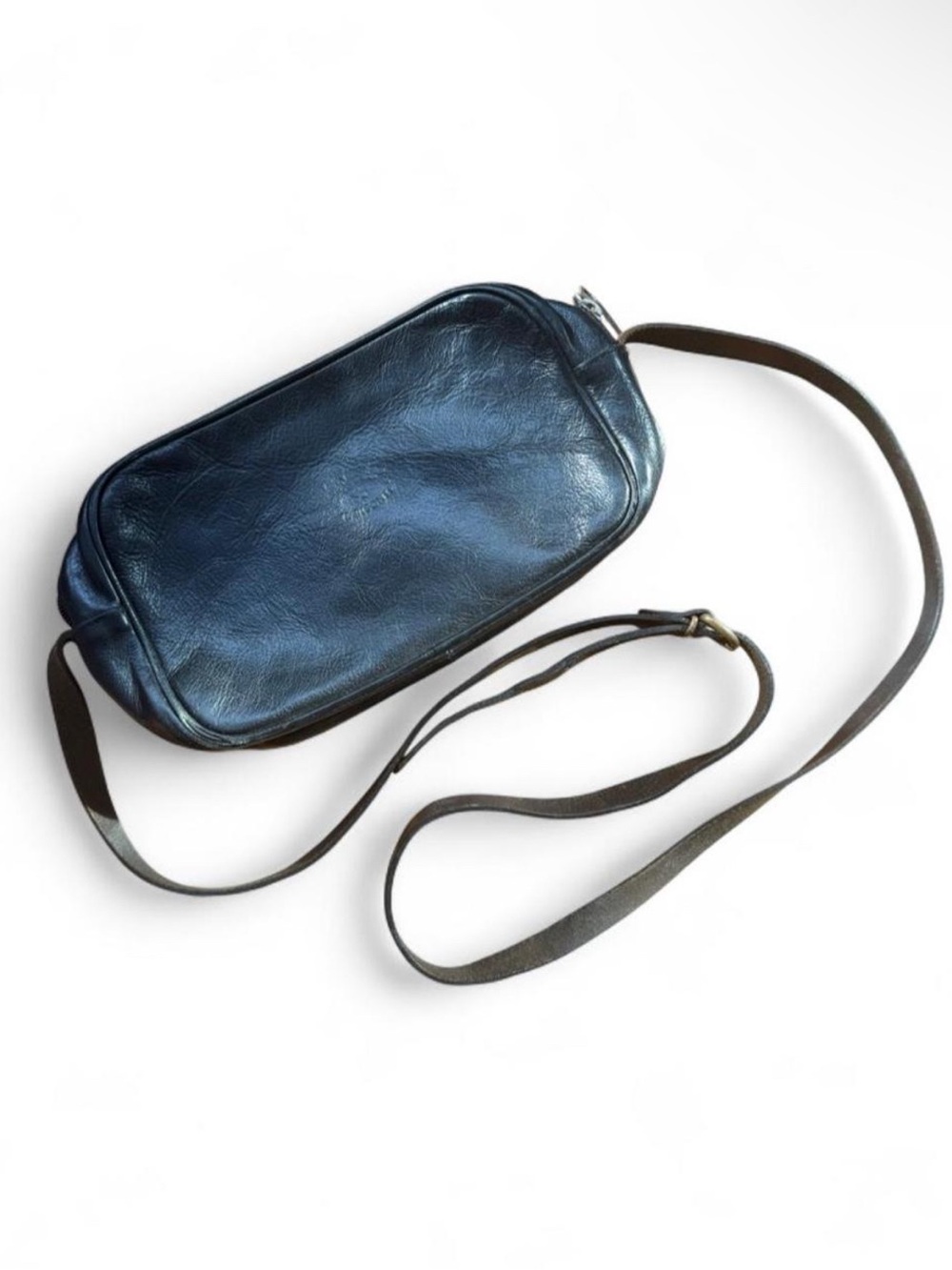 Vintage Il Bisonte black leather crossbody purse